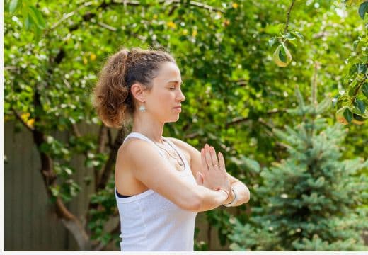 Yoga and meditation practice surrounded by nature